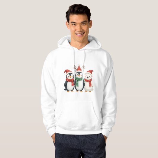 Schattigee pinguïns design hoodie (Voorkant volledig)