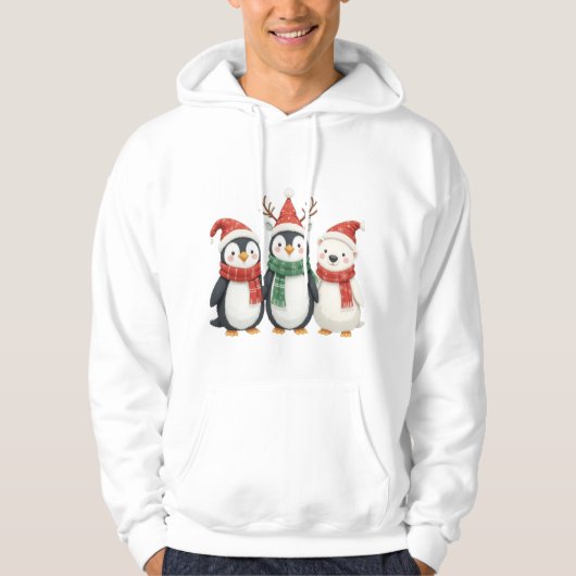Schattigee pinguïns design hoodie (Voorkant)