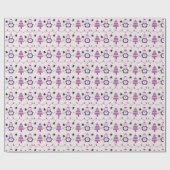 Schattigee pinguïns en Paarse kerstbomen kerst Cadeaupapier (Vlak)