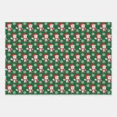 Schattigee pinguïns en sneeuwvlokken Kerstmis Inpakpapier Vel (Voorkant 3)