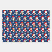 Schattigee pinguïns en sneeuwvlokken Kerstmis Inpakpapier Vel (Voorkant)