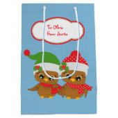 Schattigee pinguïns en uilen vakantie medium cadeauzakje (Achterkant)