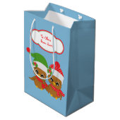 Schattigee pinguïns en uilen vakantie medium cadeauzakje (Achterkant Gekanteld)