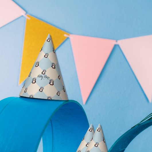 Schattigee pinguïns gepersonaliseerd feesthoedjes