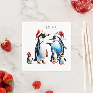 Schattigee pinguïns in een vrolijke cartoon stijl servet