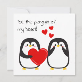 Schattigee pinguïns in liefde - vierkante kaart