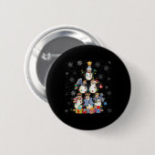 Schattigee Pinguïns Kerstboom Verlicht Dier Kinder Ronde Button 5,7 Cm (Voorkant /achterkant)