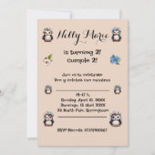 Schattigee pinguïns naam tweetalige tekst Spanish- Kaart (Voorkant)