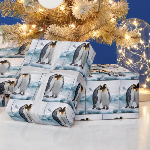 Schattigee pinguïns op een gletsjer cadeaupapier