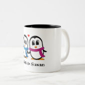 Schattigee pinguïns paar Mok (Voorkant rechts)