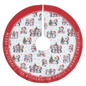 Schattigee pinguïns Patroon Familienaam Vrolijk Ke Kerstboom Rok (Voorkant)