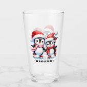 Schattigee Pinguïns Schaatsen Schaatsen Custom Fam Glas (Voorkant)