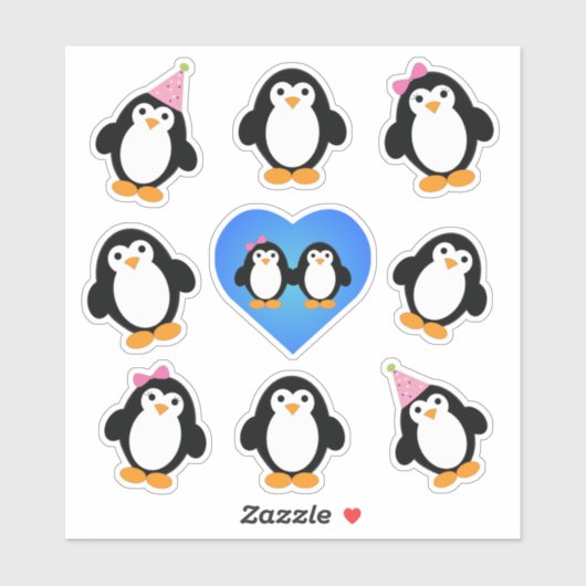 Schattigee Pinguïns Sticker Set (Vel)