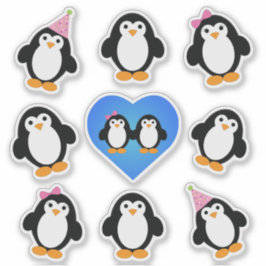 Schattigee Pinguïns Sticker Set