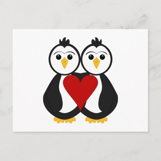 Schattigee pinguïns verliefd briefkaart (Voorkant)