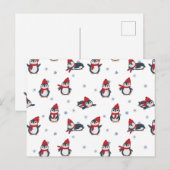 Schattigee pinguïns vogels pooldieren feestdagenkaart (Voorkant / Achterkant)