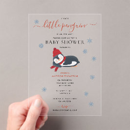 Schattigee Pinguïns Winter Baby shower Acryl Uitnodigingen