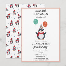 Schattigee Pinguïns Winter Kinder Meisjes Verjaard