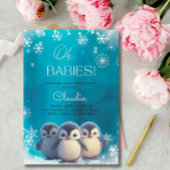 Schattigee Pinguïns Winter Snow Triplets Baby show Kaart