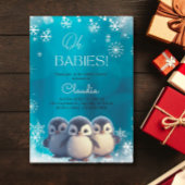 Schattigee Pinguïns Winter Snow Triplets Baby show Kaart