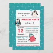 Schattigee pinguïns wintervakantie kerstfeest kaart (Voorkant / Achterkant)