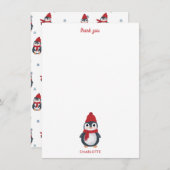 Schattigee pinguïns wintervogels Arctic Christmas Bedankkaart (Voorkant / Achterkant)