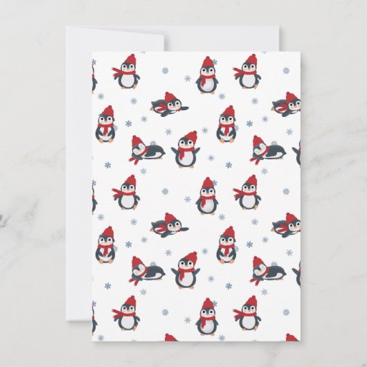 Schattigee pinguïns wintervogels Arctic Christmas Bedankkaart (Achterkant)