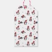 Schattigee pinguïns wintervogels Arctic Christmas Cadeaulabel (Achterkant)