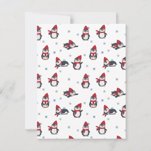 Schattigee pinguïns wintervogels Arctic Christmas Notitiekaartje (Achterkant)