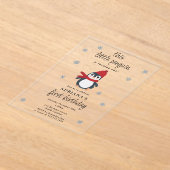 Schattigee Pinguïns Wintervogels Arctische dieren Acryl Uitnodigingen (Laagn)