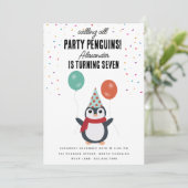 Schattigee Pinguïns Wintervogels Kids Verjaardagsf Kaart (Staand voorkant)