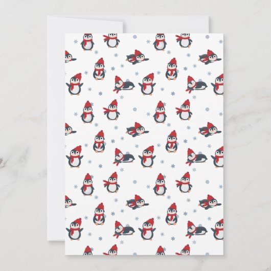 Schattigee Pinguïns Wintervogels Kids Verjaardagsf Kaart (Achterkant)