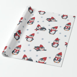 Schattigee pinguïns wintervogels pooldieren cadeaupapier