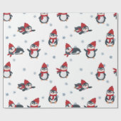 Schattigee pinguïns wintervogels pooldieren cadeaupapier (Vlak)