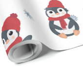 Schattigee pinguïns wintervogels pooldieren cadeaupapier (Rol Hoek)