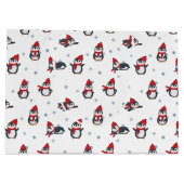 Schattigee pinguïns wintervogels pooldieren groot cadeauzakje (Achterkant)