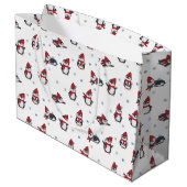 Schattigee pinguïns wintervogels pooldieren groot cadeauzakje (Achterkant Gekanteld)