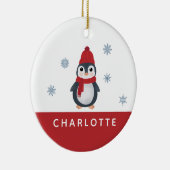 Schattigee pinguïns wintervogels pooldieren keramisch ornament (Rechts)