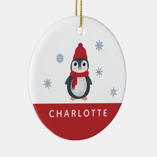 Schattigee pinguïns wintervogels pooldieren keramisch ornament (Rechts)