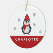 Schattigee pinguïns wintervogels pooldieren keramisch ornament (Links)