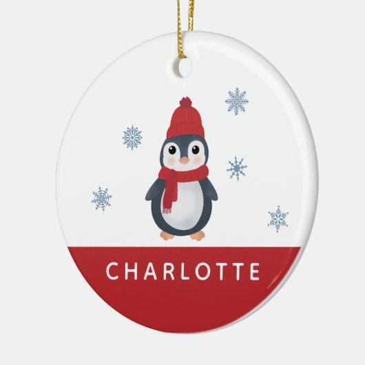 Schattigee pinguïns wintervogels pooldieren keramisch ornament (Links)