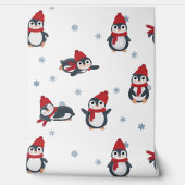 Schattigee pinguïns wintervogels pooldieren Kinder Behang (Afrollen)