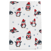 Schattigee pinguïns wintervogels pooldieren medium cadeauzakje (Voorkant)