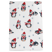 Schattigee pinguïns wintervogels pooldieren medium cadeauzakje (Achterkant)