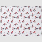 Schattigee pinguïns wintervogels pooldieren tissuepapier (Voorkant)