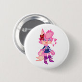 Schattigee PInk Anthro Cartoon Button (Voorkant /achterkant)