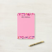 Schattigee Pink Crayons Teacher Vanaf het bureau v Post-it® Notes (Op bureau)