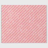 Schattigee Pink Cream Candy Cane Stripes Snow Cadeaupapier (Vlak)