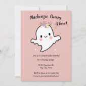 Schattigee Pink Ghost Verjaardag Kaart (Voorkant)