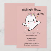 Schattigee Pink Ghost Verjaardag Kaart (Voorkant / Achterkant)